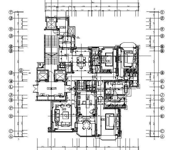 [太原]权威公司设计作品简欧大型住宅样板房施工图-1