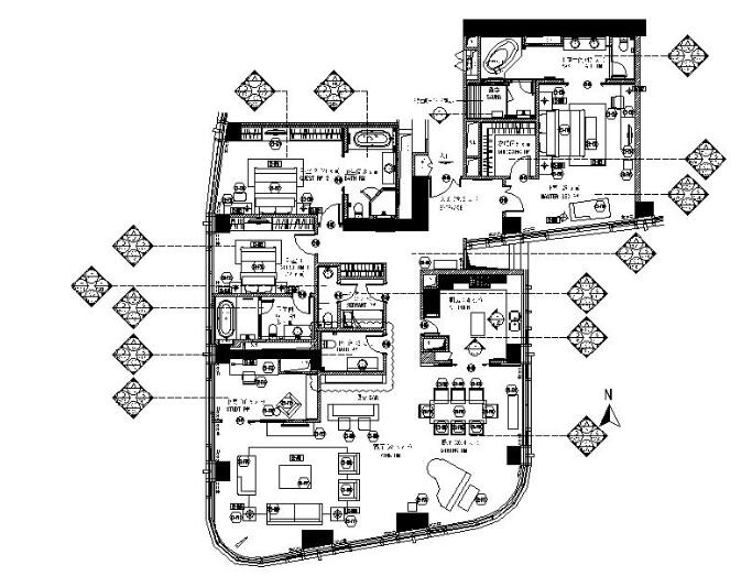 [北京]现代简约住宅3居室样板间室内设计施工图-1