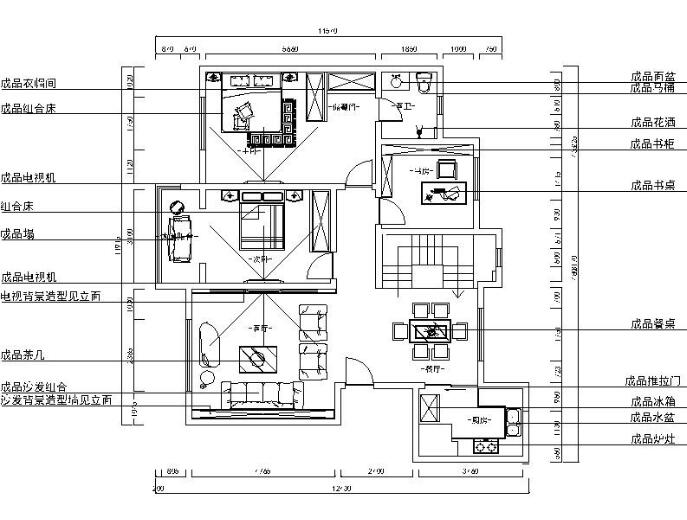 [广州]欧式奢华别墅室内设计施工图（含效果图）-1
