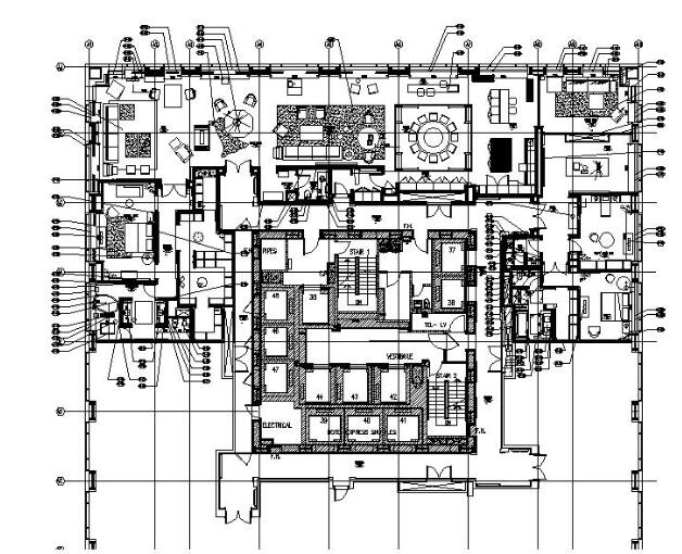 [北京]现代简约豪华多功能公寓室内设计施工图（含效果...-1