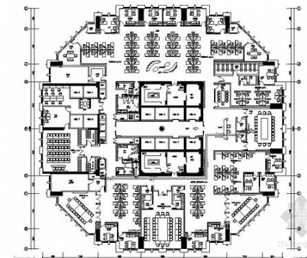 [广东]豪华高档办公楼装修设计CAD施工图-1