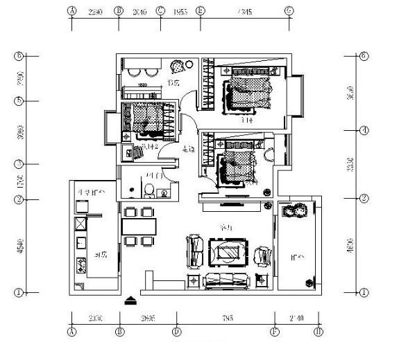 [湖南]简约时尚活力住宅空间设计施工图-1