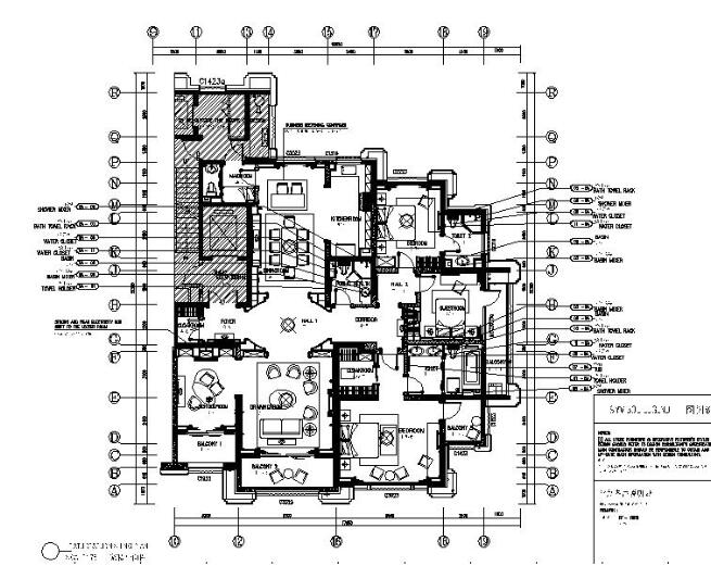 [石家庄]简约欧式典雅高贵样板房室内设计施工图（含实景...-1