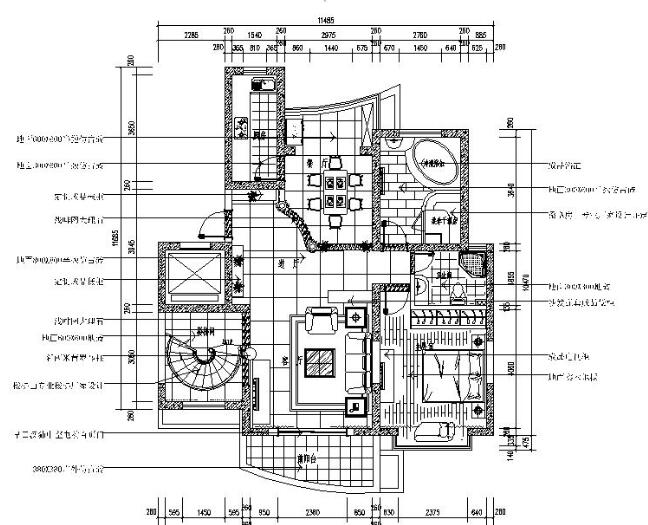 [南京]欧式风格复式住宅室内设计施工图（含效果图）-1