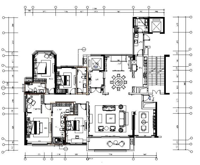 [广东]古典邂逅现代的高端住宅室内设计施工图（含实景图...-1