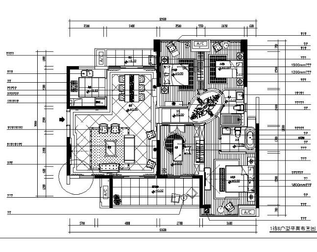 [惠州]奢华简约的三居室设计施工图（含效果图+实景图）-1
