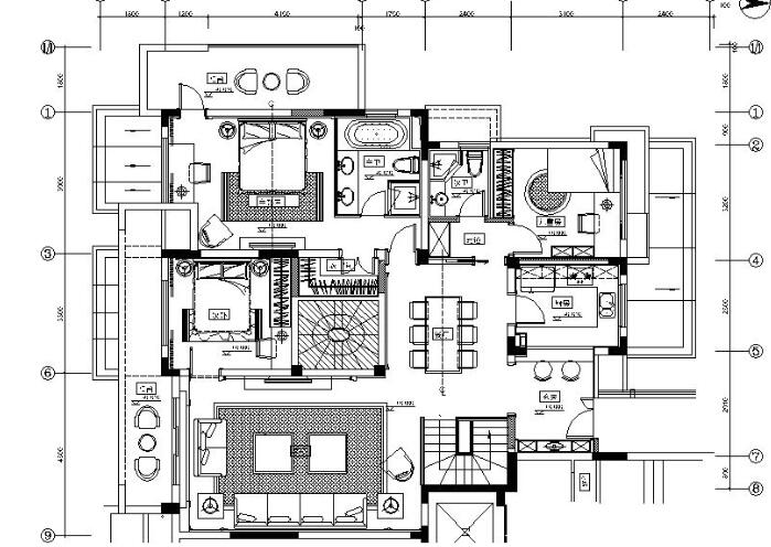 [青岛]某别墅全套室内装修设计施工图-1