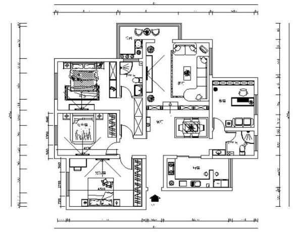 欧式风格四居室设计施工图-1