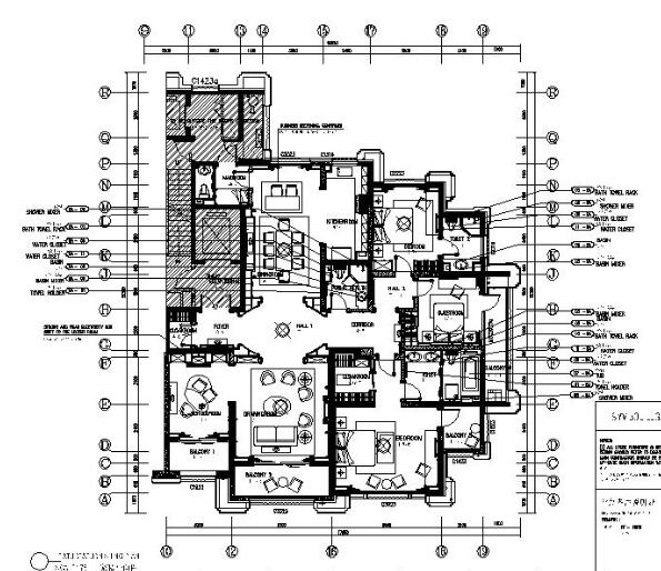 [石家庄]简约欧式样板房室内设计施工图（含实景图）-1