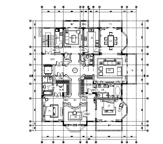 [江苏]欧式风格平层样板房CAD施工图（含效果图）-1