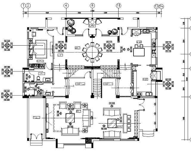 [长沙]高端私人豪宅设计CAD施工图（含效果图）-1