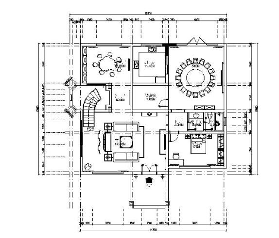 中式风格别墅设计全套CAD施工图（含效果图）-1