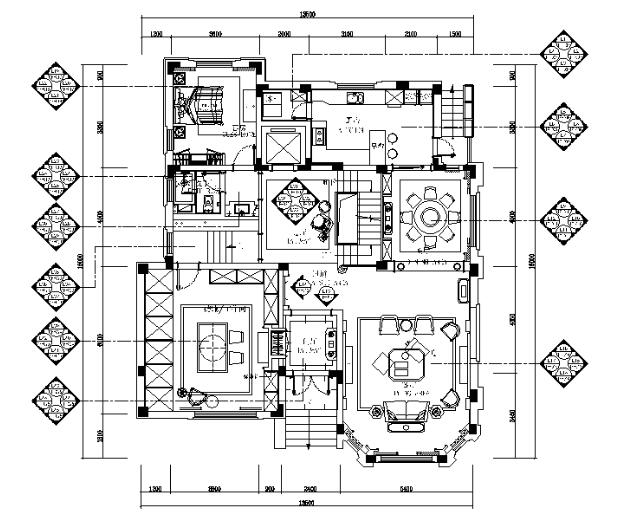 [江苏]豪华别墅设计全套CAD施工图（含效果图）-1