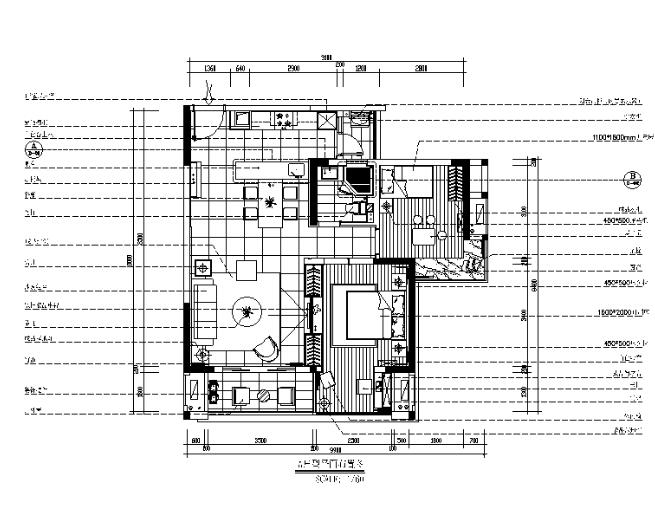 [重庆]现代简约风格样板房CAD施工图（含效果图）-1