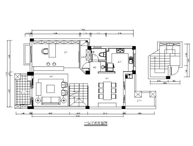 [福建]现代风格复式楼设计CAD施工图（含效果图）-1