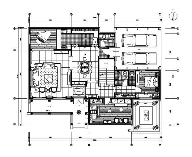 [江苏]中式风格别墅设计CAD施工图（含效果图）-1