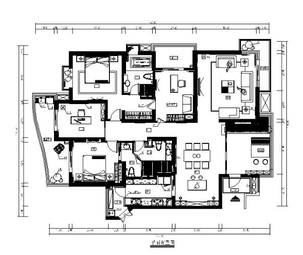 [福建]左海岸样板房设计施工图（含效果图）-1