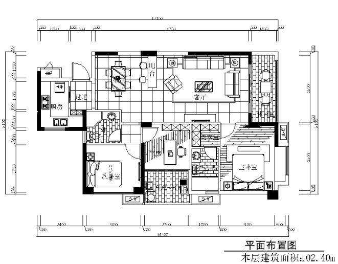 [福建]现代风格样板房设计施工图（含效果图）-1