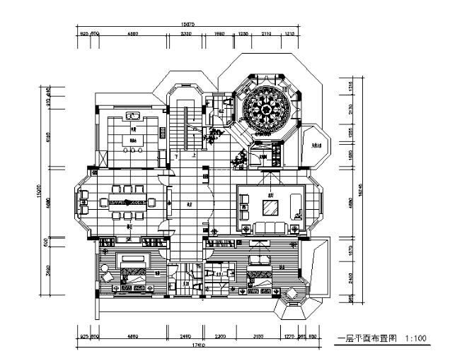 中式风格别墅设计施工图（含效果图）-1