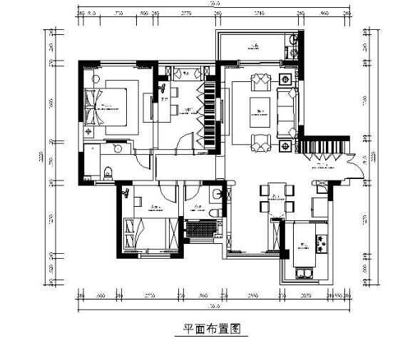 [江苏]地中海风格样板房设计CAD施工图（含效果图）-1