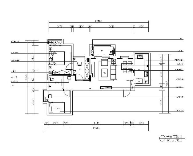 [湖北]田园风格样板间设计CAD施工图（含效果图）-1