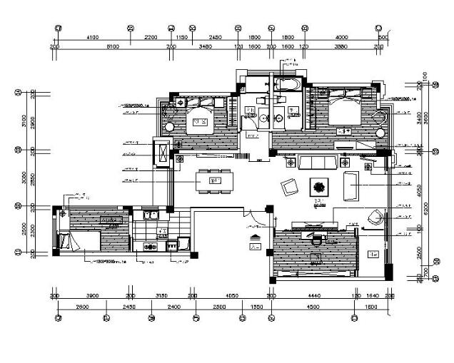 [福建]现代简约风格样板房整套CAD施工图（含实景图）-1