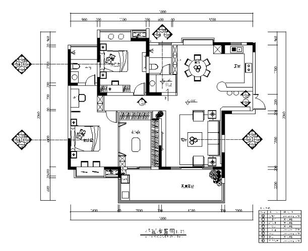 清新简约样板房设计CAD施工图（含效果图）-1