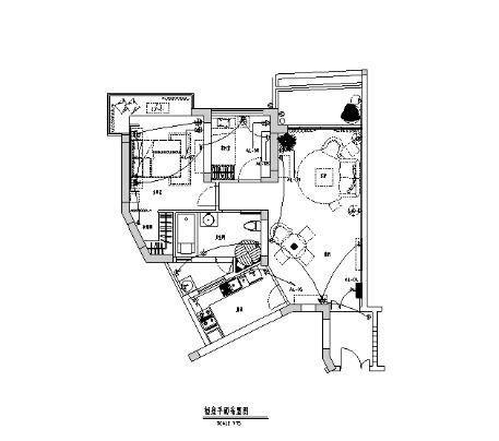 三亚时代海岸B1的白色夏威夷住宅室内设计施工图-1