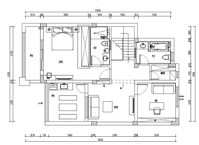 现代园墅绿意盎然美式风别墅设计施工图（附效果图）-1