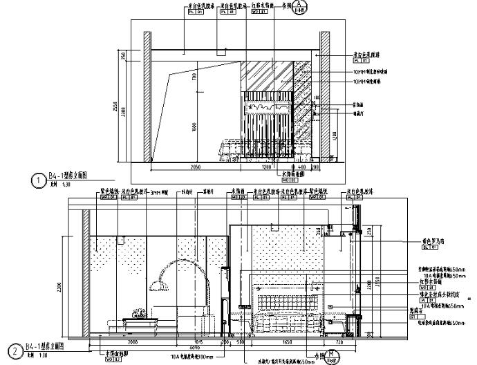 [上海]礼顿国际公寓B4B5型样板间施工图-1