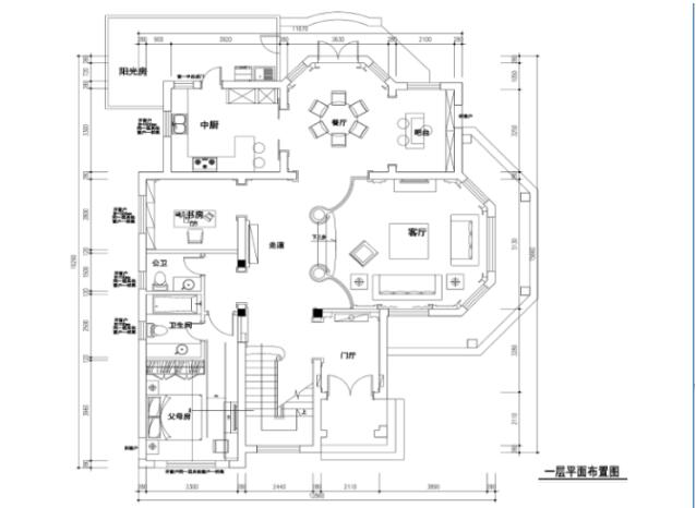 300平独栋欧式风格别墅室内设计施工图-1