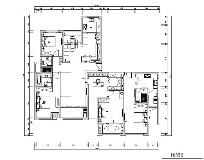 [江苏]新中式意境-经典实景140平公寓三居室设计施工图(...-1