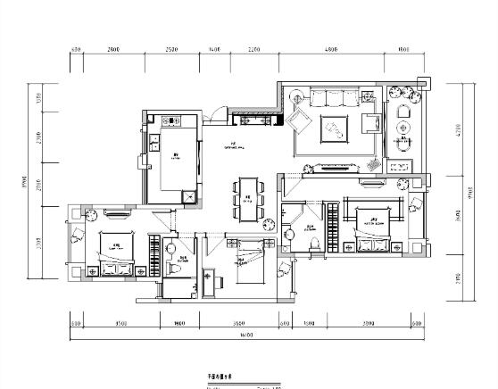 广东新红阳家居南川置业样板间室内设计施工图-1