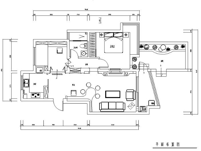 [江苏]常熟城市花园三居室住宅设计施工图（附效果图）-1