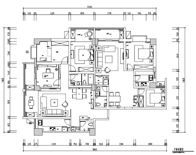 [甘肃]现代简约146平米四居室住宅设计施工图（附效果图...-1