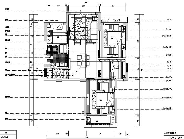 [浙江]丽景山三居室样板房设计施工图（附效果图）-1