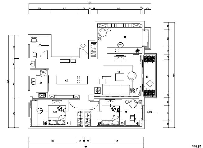 [新疆]三居室住宅设计施工图（附效果图）-1