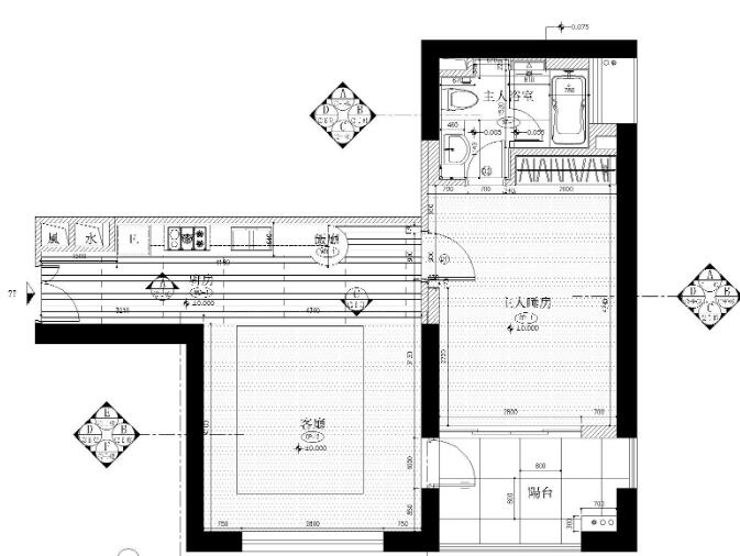 上海老西门新苑样板房施工图设计-1