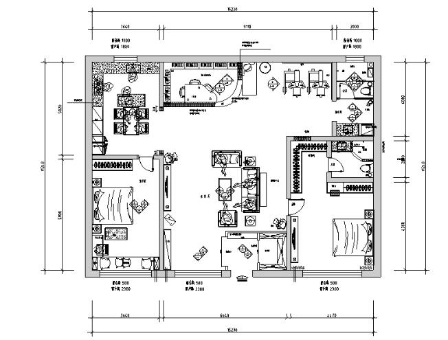 地中海风格二居室住宅设计施工图（附效果图）-1