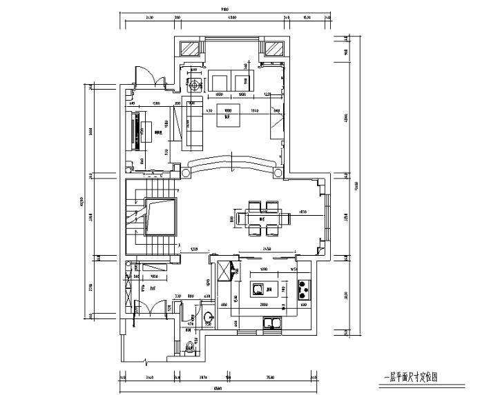 [江苏]混搭风格320平米联体别墅设计施工图（附效果图)-1
