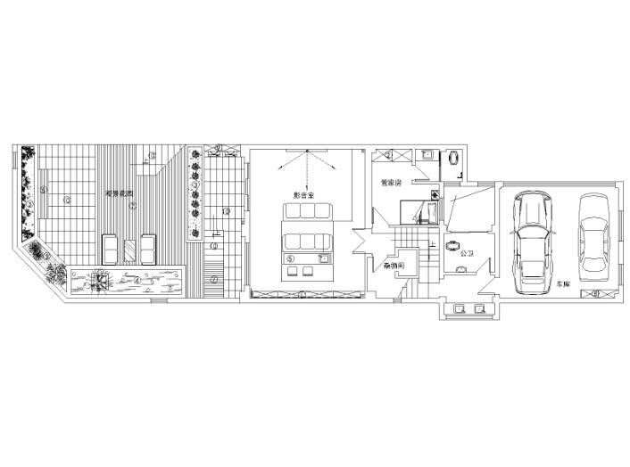 某中式风格联排别墅室内装修设计施工图及效果图-1