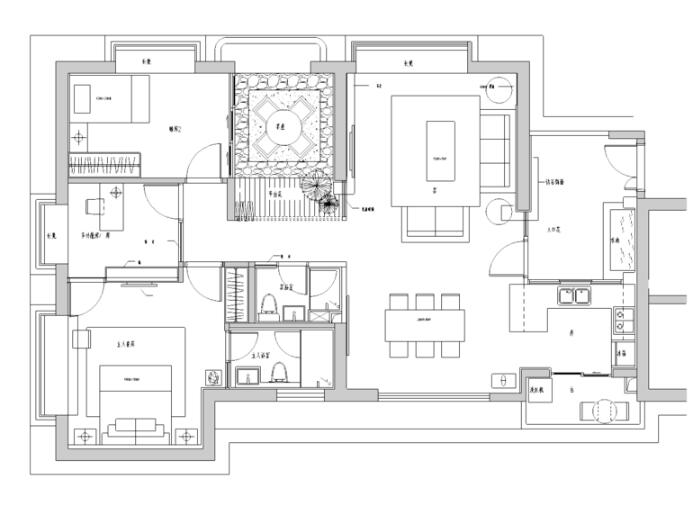 [广东]珠海海湾国际公寓室内设计施工图及效果图-1