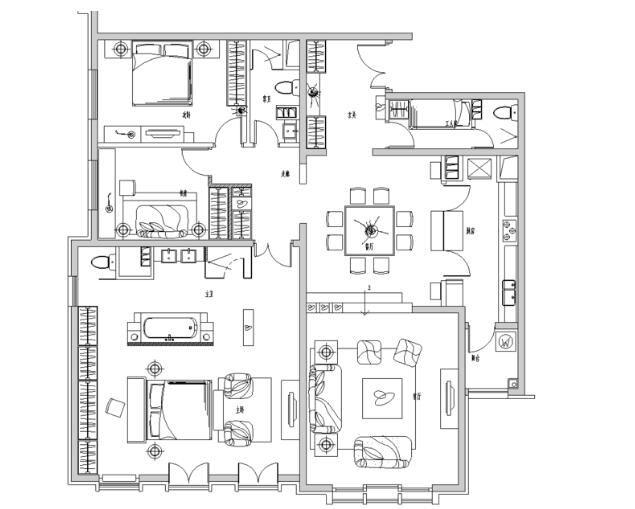 [北京]荣尊堡住宅装修施工图-1