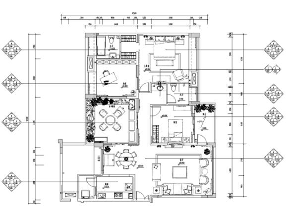 [四川]重庆廊桥水岸3K户型施工图-1