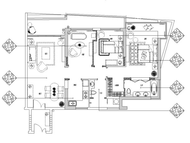 [海南]西班牙风格样板间室内装饰施工图（附效果图）-1