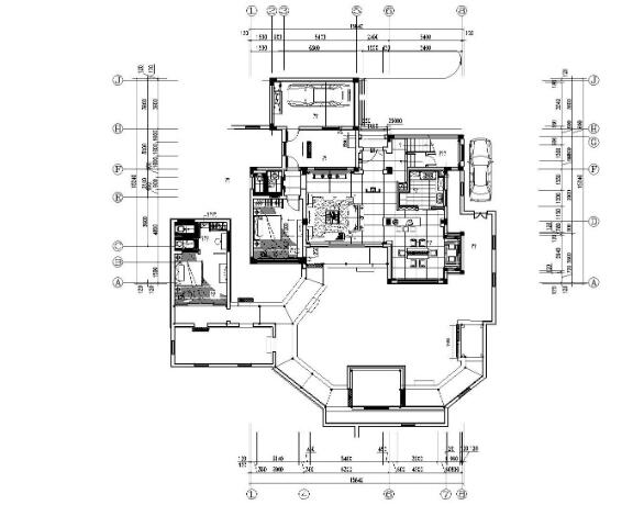 [江苏]新中式风格别墅样板间装修施工图（附效果图）-1