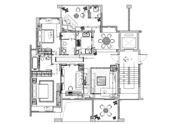 [广东]深圳龙岗区鸿荣源公园大地一栋样板房施工图-1