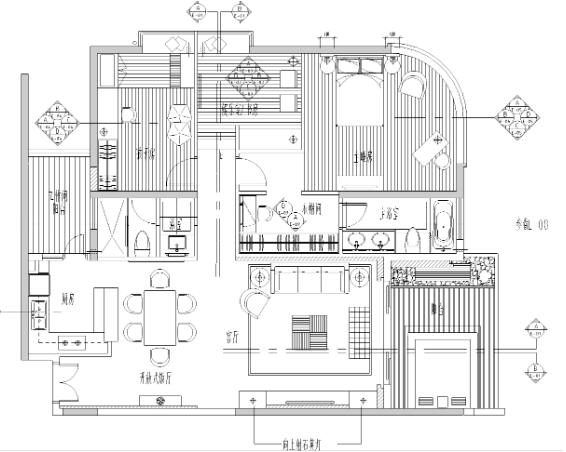 [广东]新派泰式风格珠海丽景湾样板间施工图-1