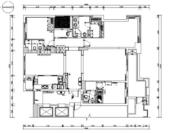 美式风格金色海岸三居室住宅设计施工图（附效果图）-1