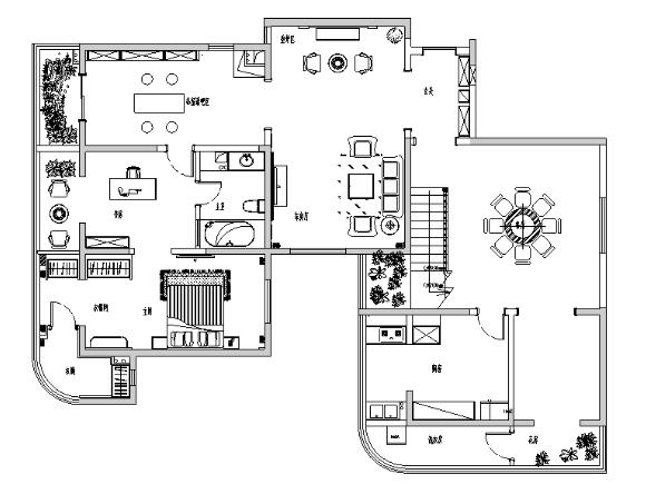 唯美意境空间别墅设计施工图（附效果图）-1